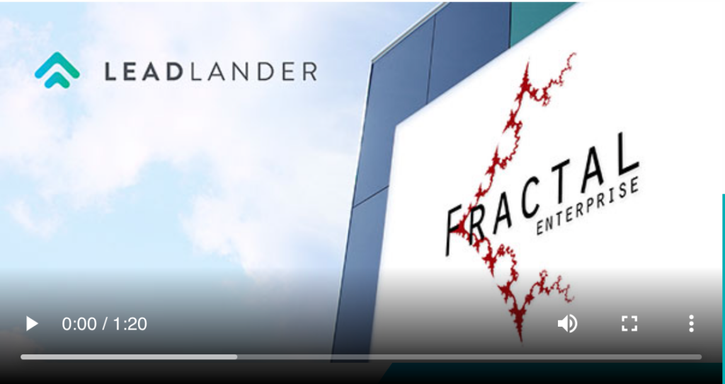 screenshot of LeadLander testimonial b2b marketing video for customer Fractal Enterprise
