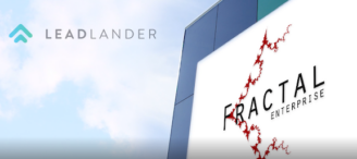 image of the top corner of the Fractal Enterprise office building with the LeadLander logo overlayed