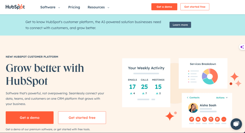 screenshot of HubSpot CRM symbolizing HubSpot-LeadLander integration