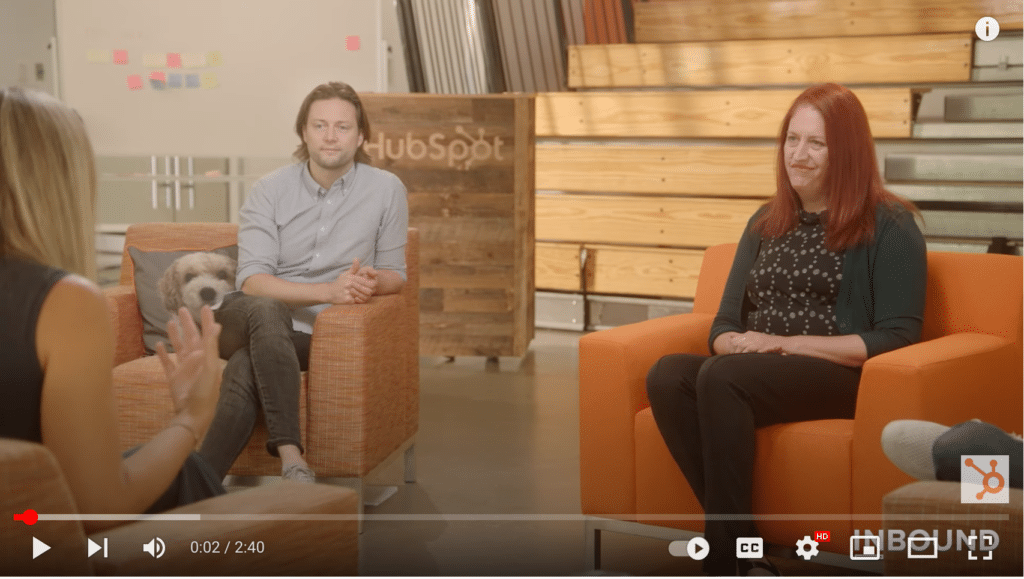 Screenshot of live event video from HubSpot's INBOUND event