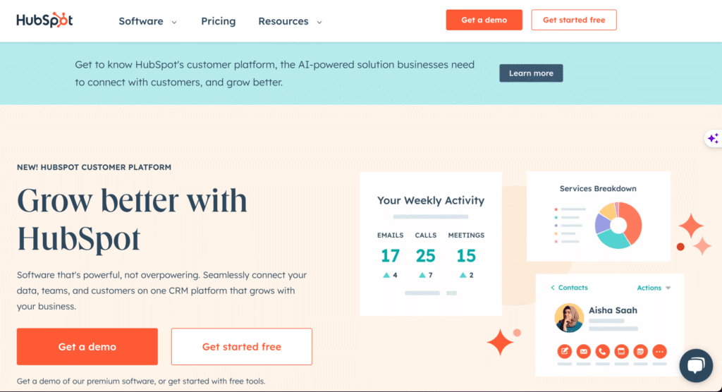 screenshot of HubSpot CRM symbolizing HubSpot-LeadLander integration